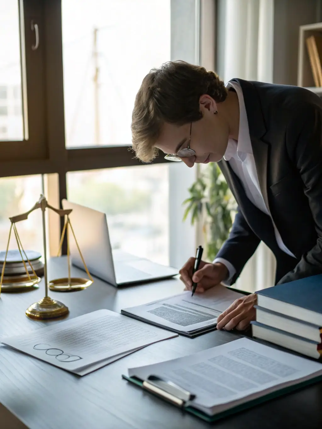 A professional consultant reviewing regulatory documents with industry standards in the background, used to represent A&M Pharmaceuticals' regulatory consulting services.
